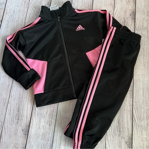ADIDAS Black and Pink Track Suit 18 Months - Picture 1 of 5